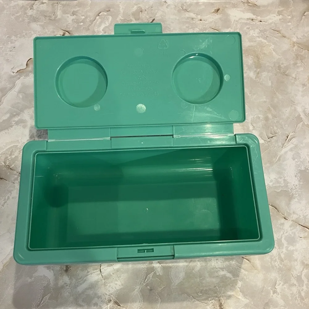 Vintage Chubs Stackables Teal Baby Diaper Wipes Container L&F Products 1990s